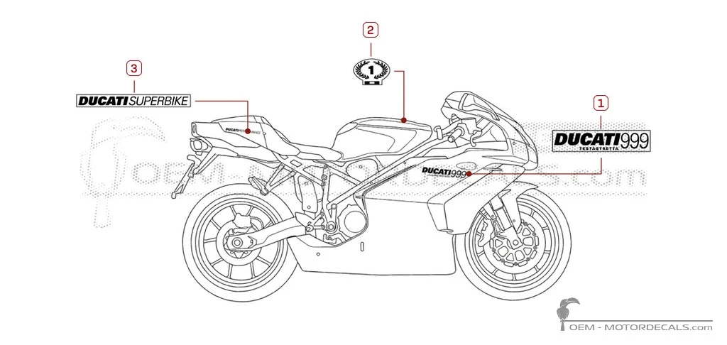 Aufkleber für Ducati SUPERBIKE 999 2006 • Ducati OEM-Aufkleber
