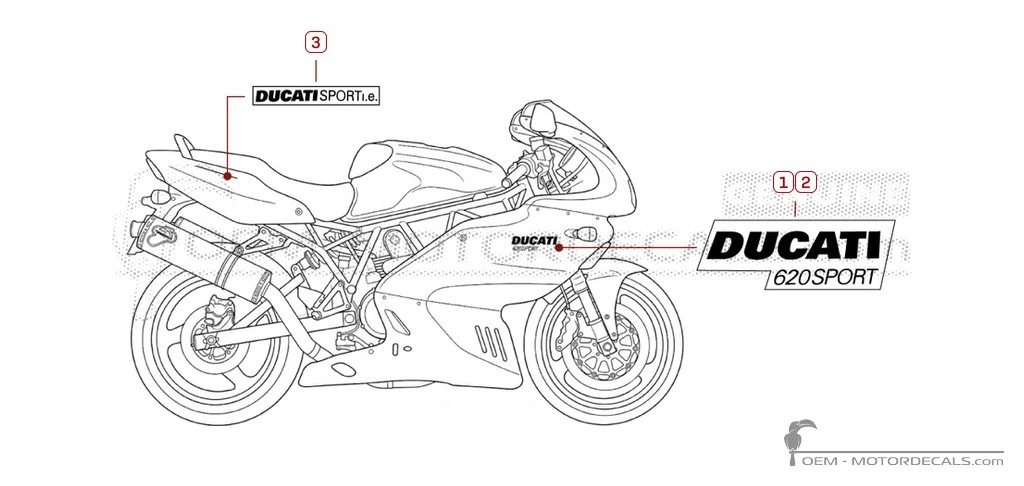 Adesivi per Ducati SUPERSPORT 620 S 2003 • Ducati Adesivi OEM Adesivi per Ducati SUPERSPORT 620 S 2003 • Ducati Adesivi OEM
