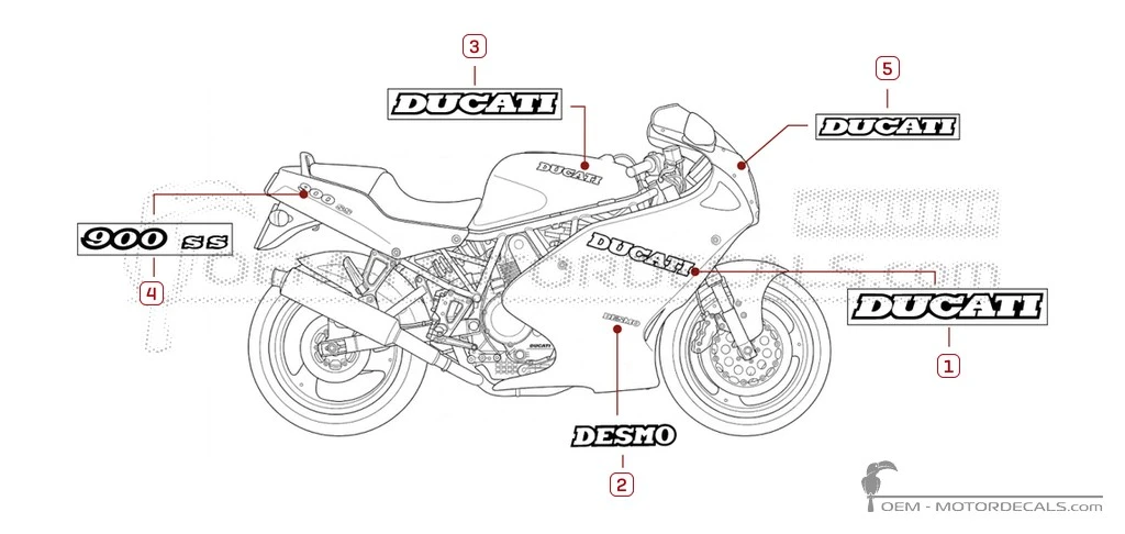 Decals for Ducati SUPERSPORT 900 SS 1993 • Ducati OEM Decals Decals for Ducati SUPERSPORT 900 SS 1993 • Ducati OEM Decals