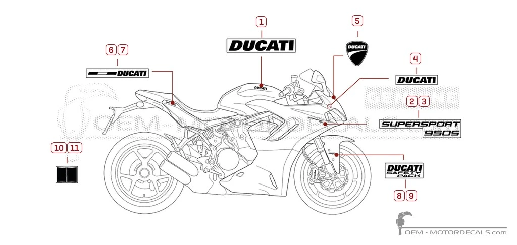 Naklejki do Ducati SUPERSPORT 950 S 2024 • Ducati Naklejki OEM Naklejki do Ducati SUPERSPORT 950 S 2024 • Ducati Naklejki OEM