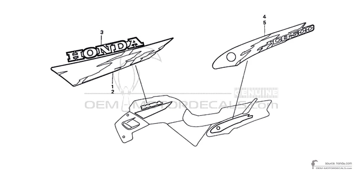 Adesivi per Honda CB500 1996 - Blu • Honda Adesivi OEM