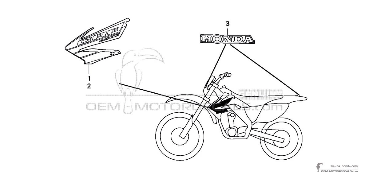 Aufkleber für Honda CRF250X 2004 - Rot • Honda OEM-Aufkleber