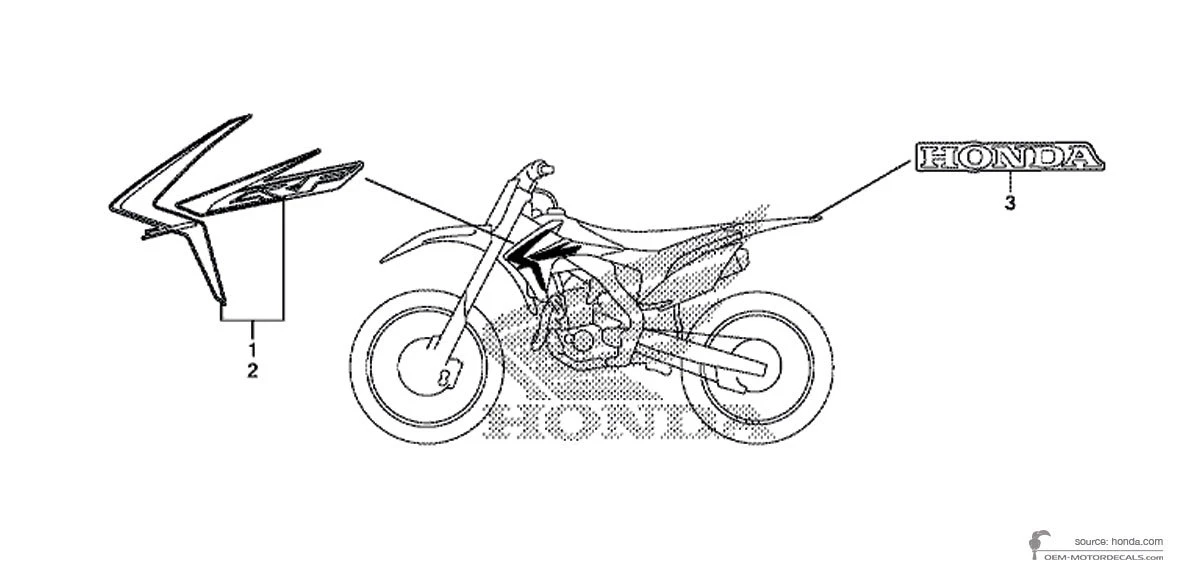 Aufkleber für Honda CRF450R 2014 - Rot • Honda OEM-Aufkleber
