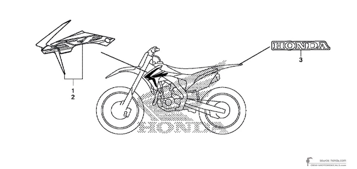 Naklejki do Honda CRF450R 2016 - Czerwony • Honda Naklejki OEM