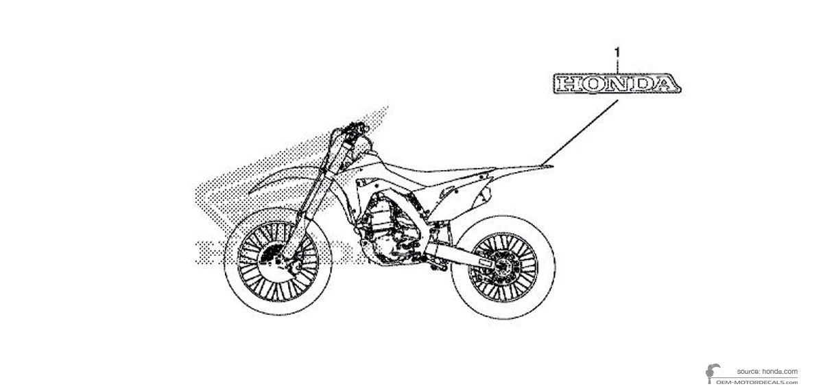 Adesivi per Honda CRF450R 2019 - Rosso • Honda Adesivi OEM