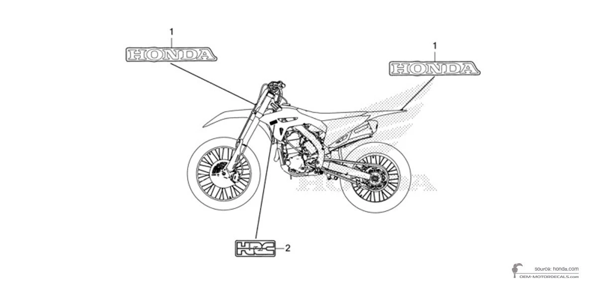 Decals for Honda CRF450R 2022 - Red • Honda OEM Decals