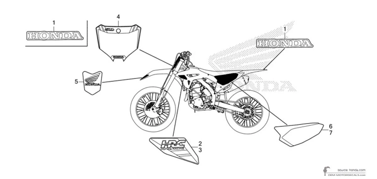 Adesivi per Honda CRF450R 50th Anniversary 2023 - Rosso • Honda Adesivi OEM