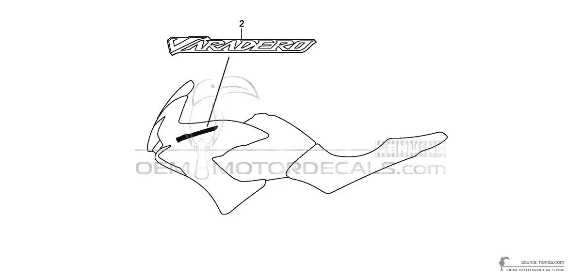 Stickers voor Honda XL125V VARADERO 2008 - Grijs • Honda OEM Stickers