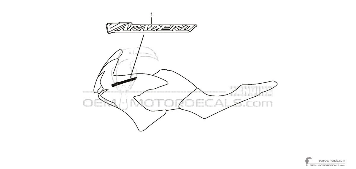 Adesivi per Honda XL125V VARADERO 2011 - Rosso • Honda Adesivi OEM