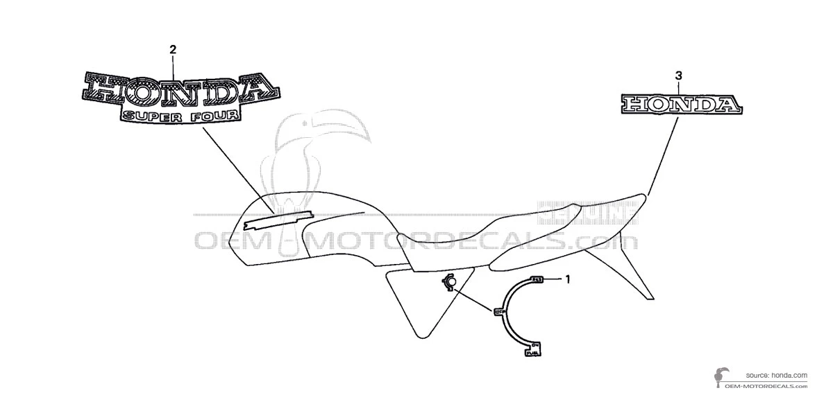 Decals for Honda CB1000F 1993 - White • Honda OEM Decals