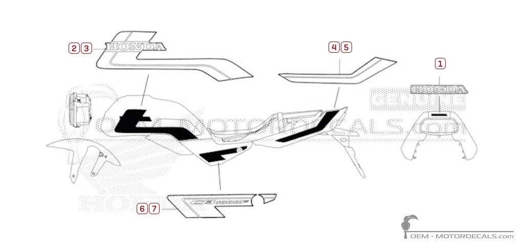 Stickers voor Honda CB1000F 2026 • Honda OEM Stickers