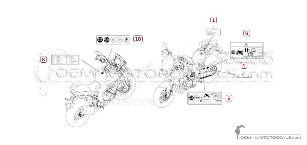 Stickers voor Waarschuwingslabels • Honda OEM Stickers