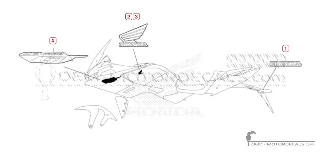 Stickers voor Honda CB1000GT 2026 • Honda OEM Stickers