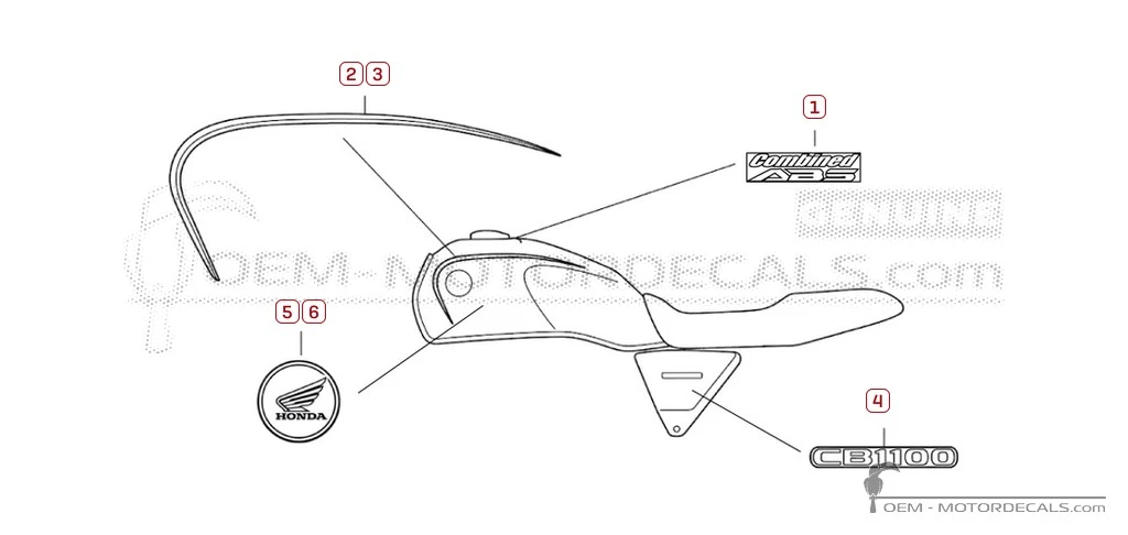 Adesivi per Honda CB1100 2013 • Honda Adesivi OEM