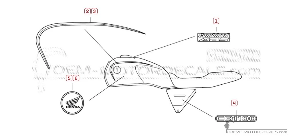 Pegatinas para Honda CB1100 2013 • Honda Pegatinas OEM