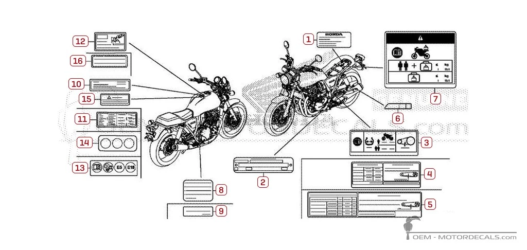 Naklejki do Naklejki ostrzegawcze • Honda Naklejki OEM Naklejki do Naklejki ostrzegawcze • Honda Naklejki OEM