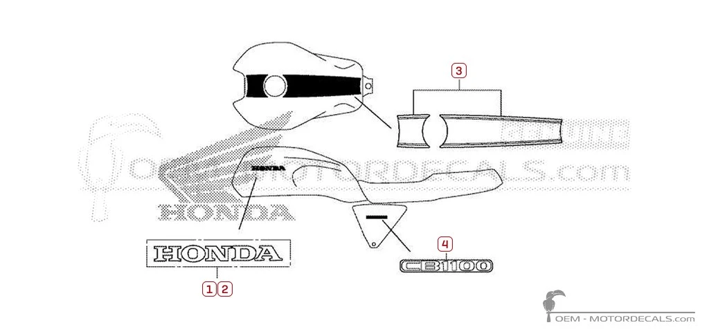 Naklejki do Honda CB1100 RS 2019 • Honda Naklejki OEM