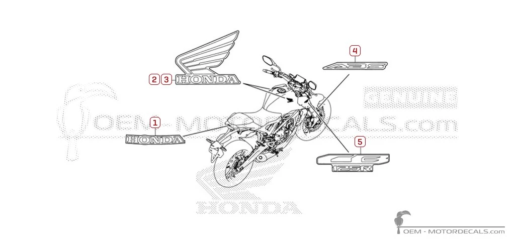 Aufkleber für Honda CB125R 2022 • Honda OEM-Aufkleber