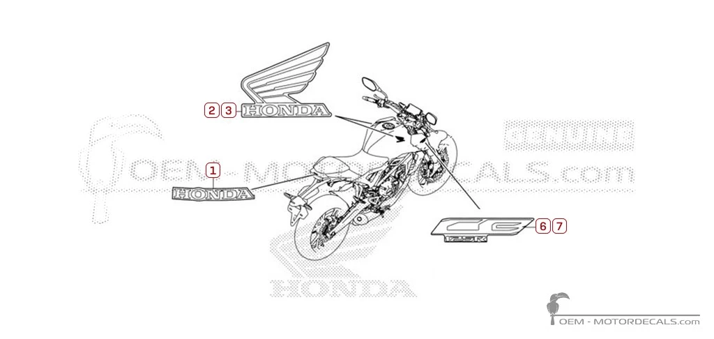 Aufkleber für Honda CB125R 2026 • Honda OEM-Aufkleber