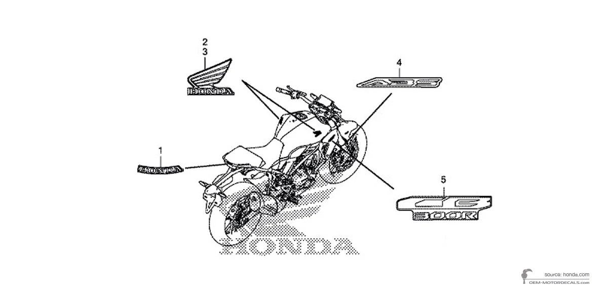 Autocollants pour Honda CB300R 2018 - Argent • Honda Autocollants OEM