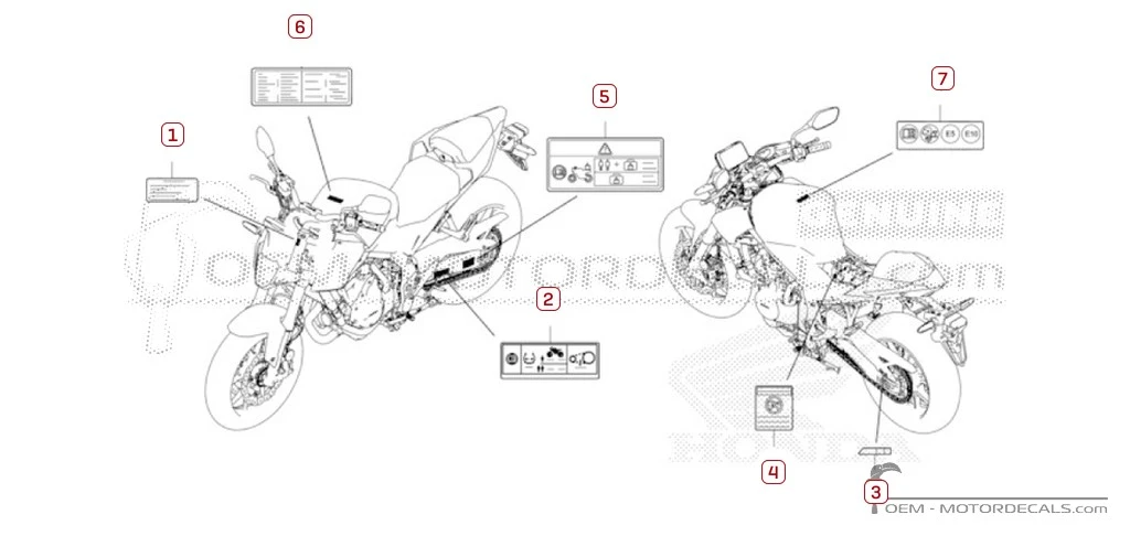 Aufkleber für Warnhinweise • Honda OEM-Aufkleber Aufkleber für Warnhinweise • Honda OEM-Aufkleber