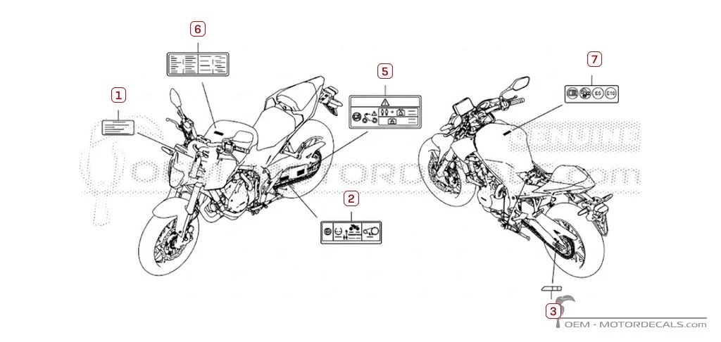 Pegatinas para Etiquetas de precaución • Honda Pegatinas OEM