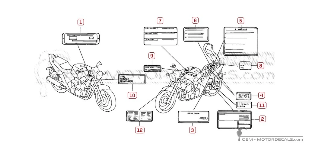 Decals for Caution labels • Honda OEM Decals