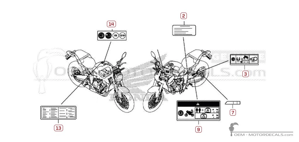 Decals for Caution labels • Honda OEM Decals