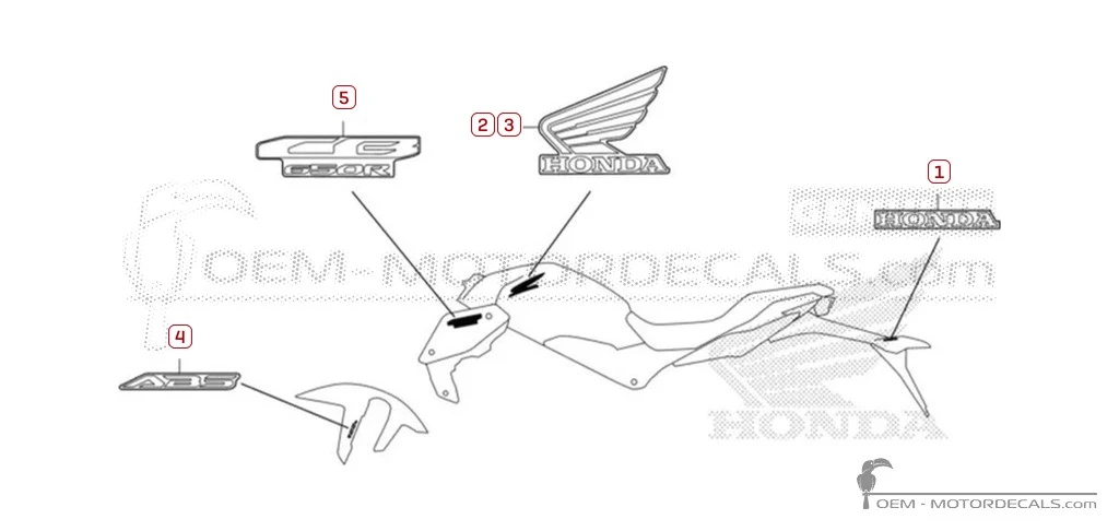 Adesivi per Honda CB650R 2026 • Honda Adesivi OEM
