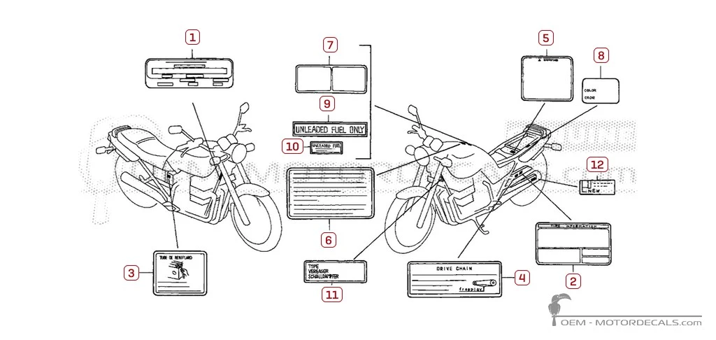 Decals for Caution labels • Honda OEM Decals