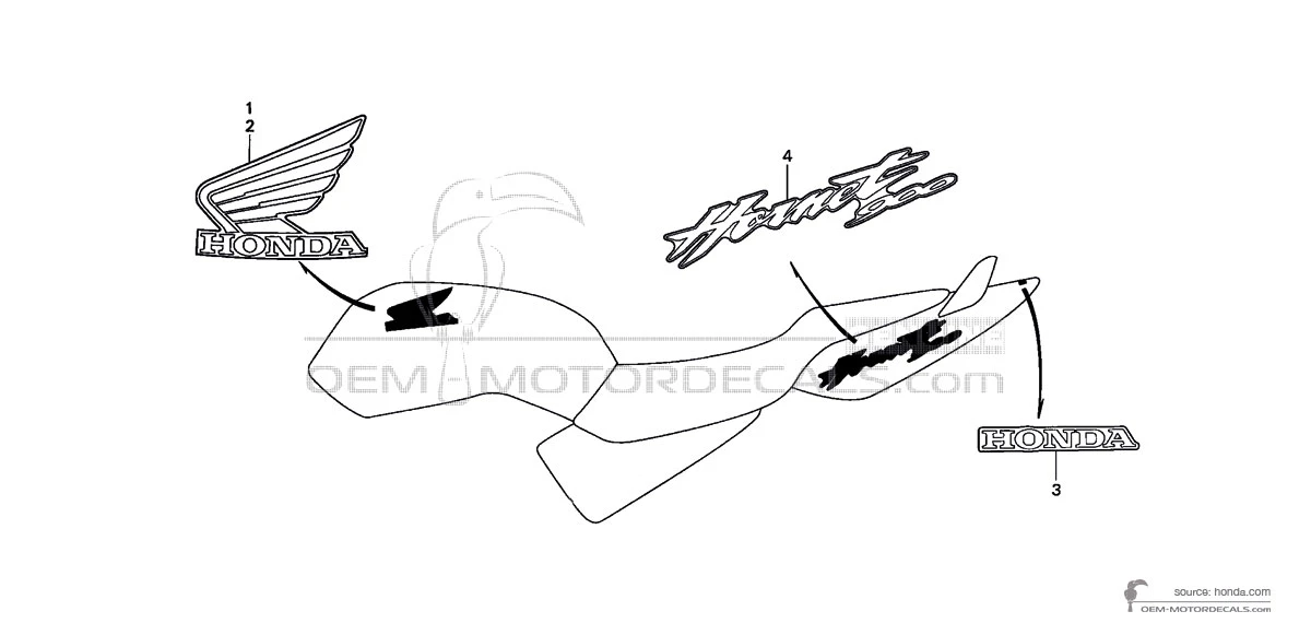 Autocollants pour Honda CB900F HORNET 2003 - Argent • Honda Autocollants OEM