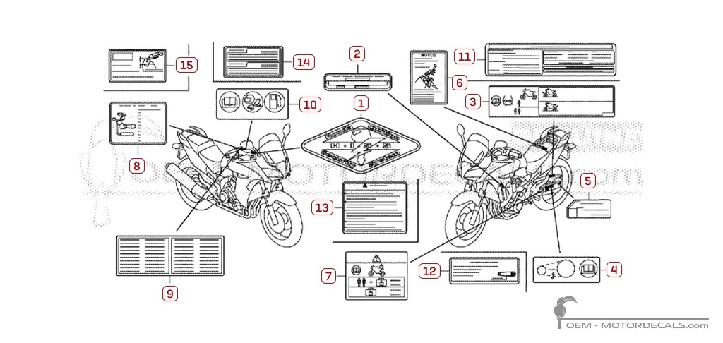 Pegatinas para Etiquetas de precaución • Honda Pegatinas OEM