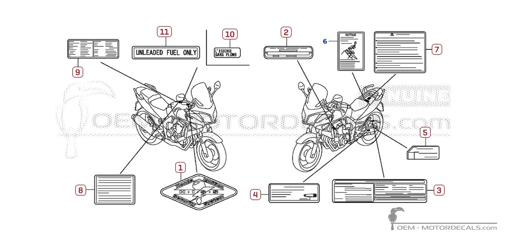 Pegatinas para Etiquetas de precaución • Honda Pegatinas OEM