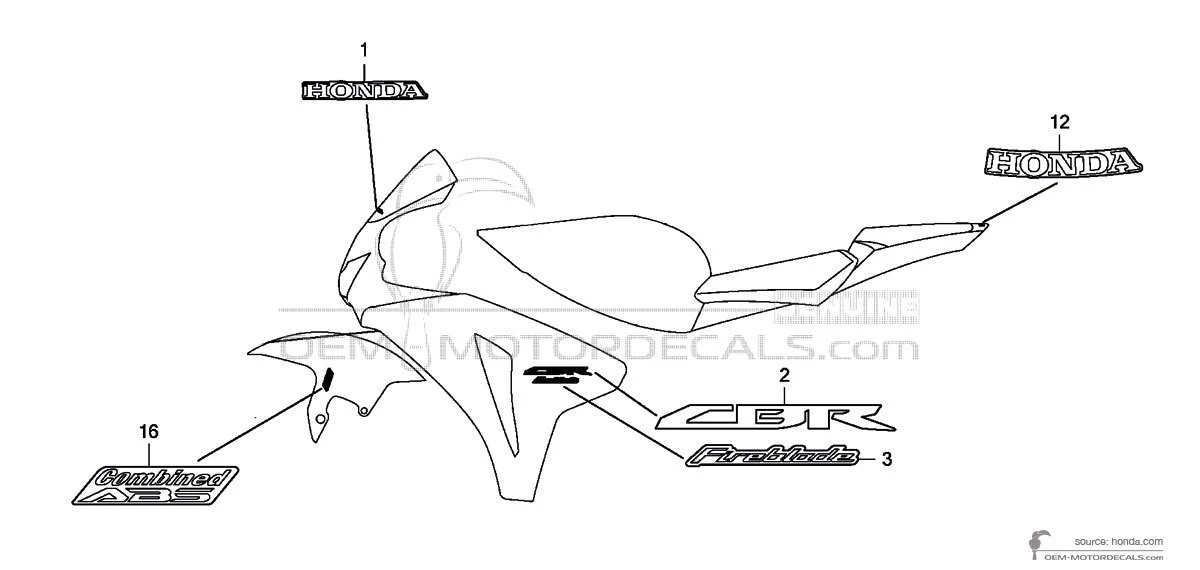 Naklejki do HONDA CBR1000RR FIREBLADE 2009 - Niebieski • Honda Naklejki OEM