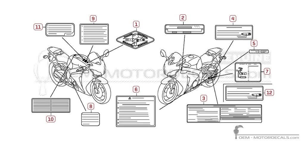 Aufkleber für Warnhinweise • Honda OEM-Aufkleber Aufkleber für Warnhinweise • Honda OEM-Aufkleber