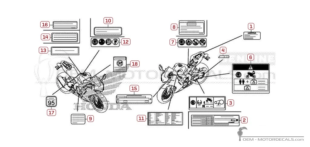 Decals for Caution labels • Honda OEM Decals Decals for Caution labels • Honda OEM Decals