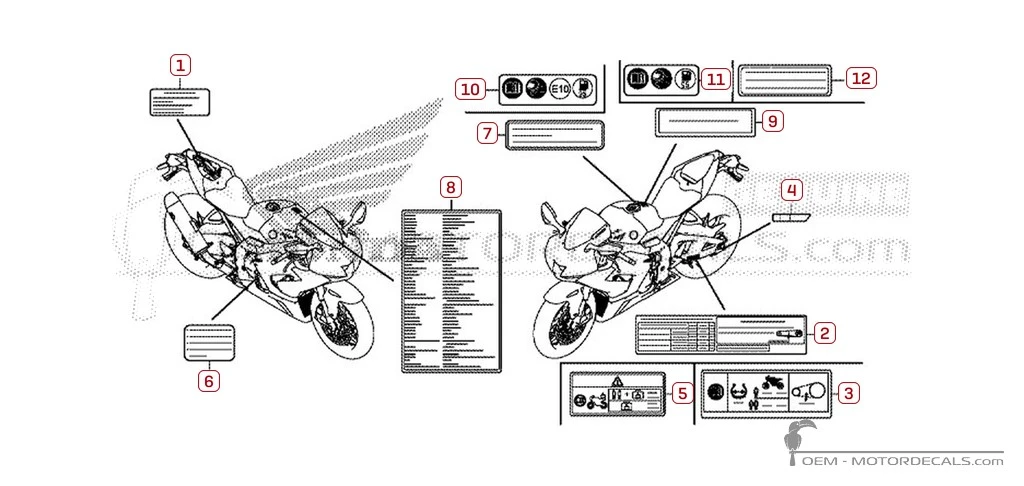 Pegatinas para Etiquetas de precaución • Honda Pegatinas OEM Pegatinas para Etiquetas de precaución • Honda Pegatinas OEM