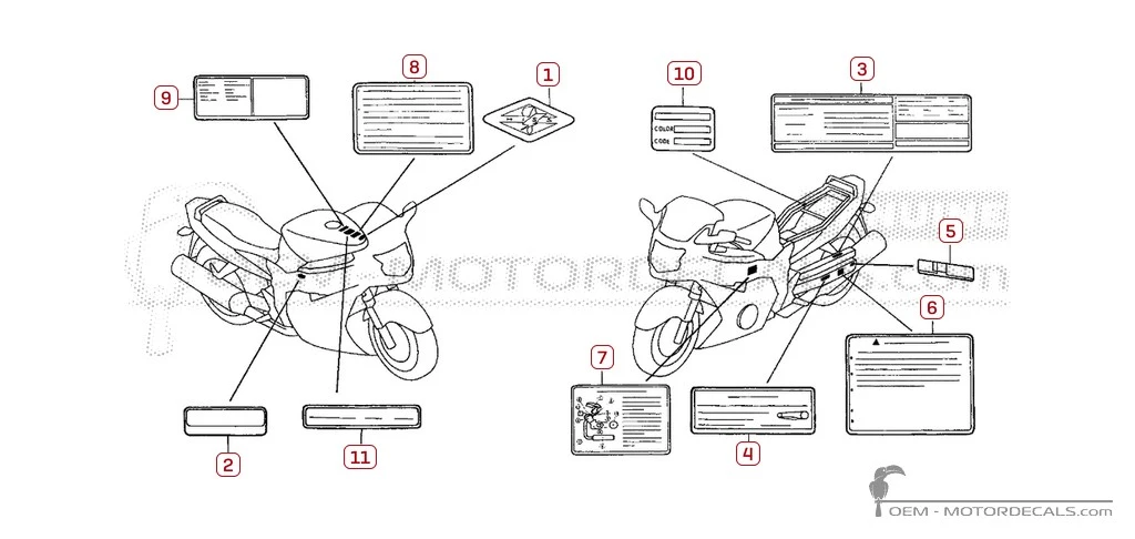 Aufkleber für Warnhinweise • Honda OEM-Aufkleber Aufkleber für Warnhinweise • Honda OEM-Aufkleber