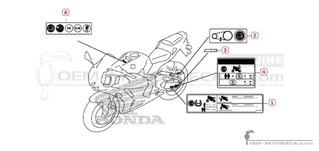 Decals for Caution labels • Honda OEM Decals