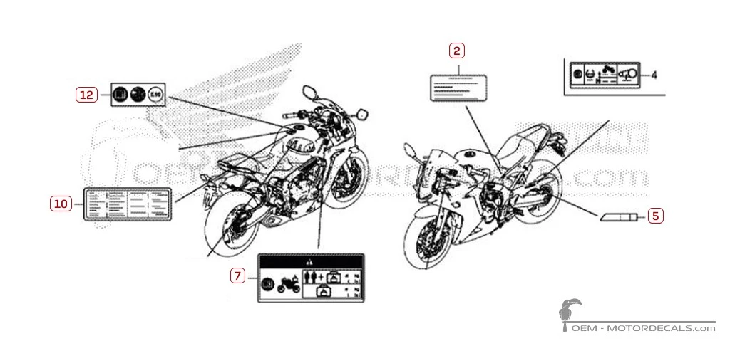 Decals for Caution labels • Honda OEM Decals