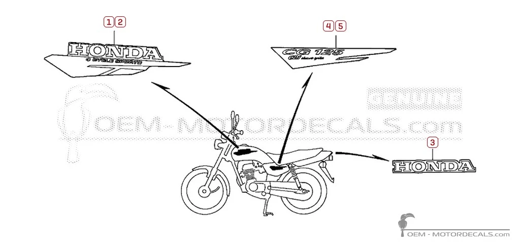 Aufkleber für Honda CG125 1998 • Honda OEM-Aufkleber