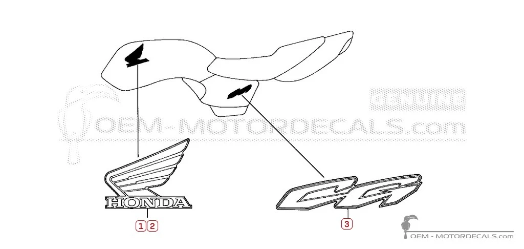 Aufkleber für Honda CG125 2004 • Honda OEM-Aufkleber
