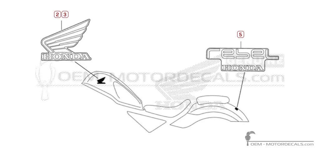 Adesivi per Honda CMX500 REBEL Special Edition 2024 • Honda Adesivi OEM