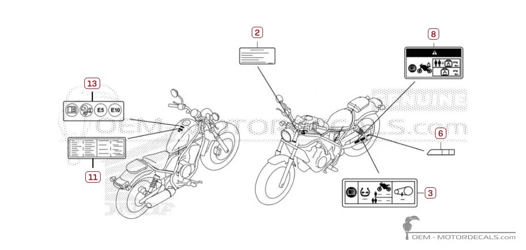Decals for Caution labels • Honda OEM Decals