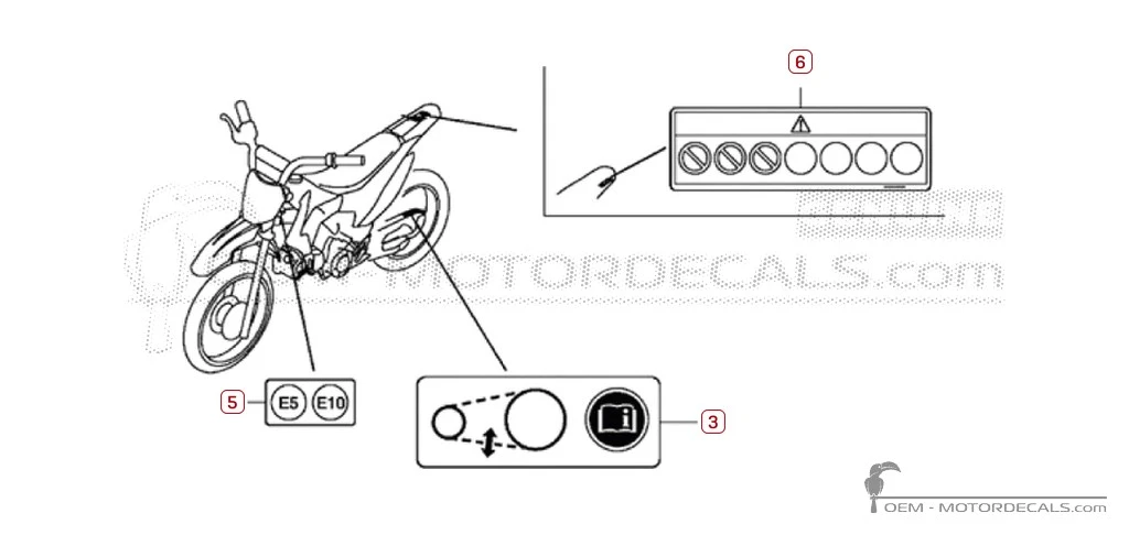 Adesivi per Etichette di avvertenza • Honda Adesivi OEM