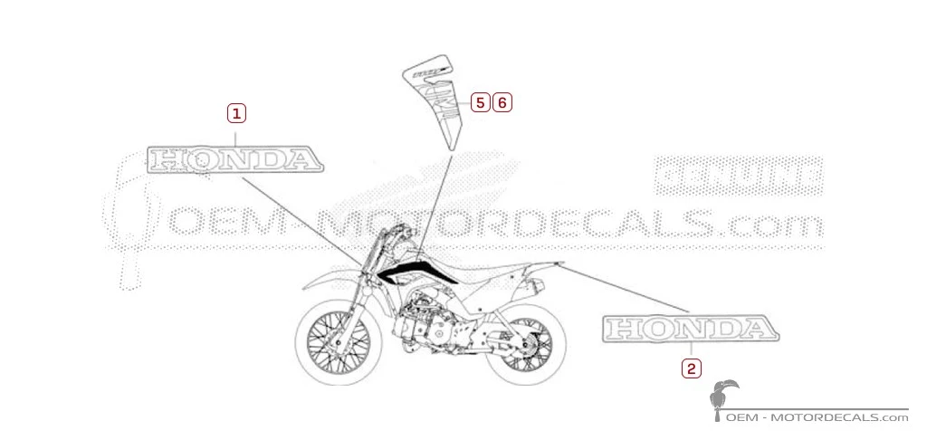 Aufkleber für Honda CRF110 2025 • Honda OEM-Aufkleber