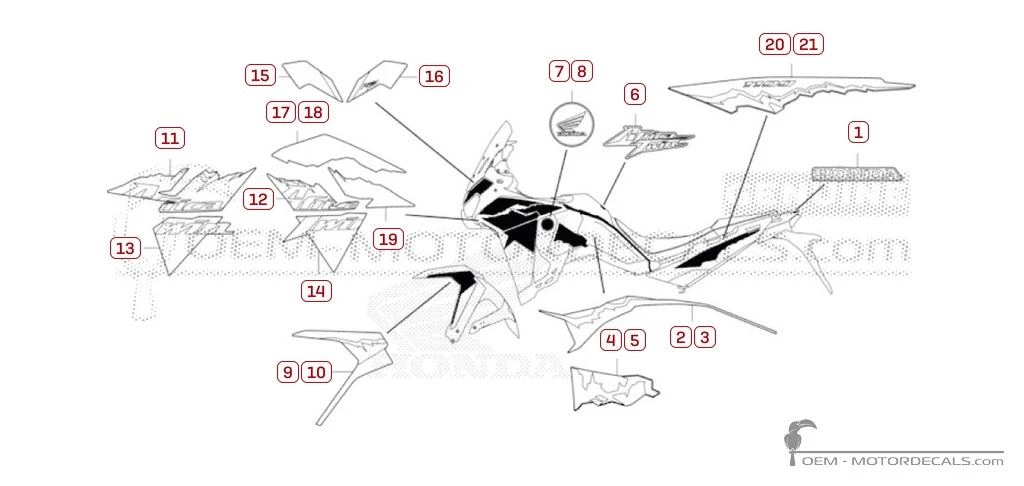 Stickers voor Honda CRF1100 AFRICA TWIN 2026 • Honda OEM Stickers
