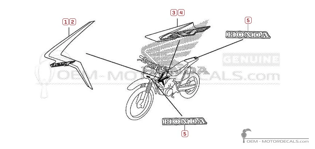 Aufkleber für Honda CRF125F 2014 • Honda OEM-Aufkleber Aufkleber für Honda CRF125F 2014 • Honda OEM-Aufkleber