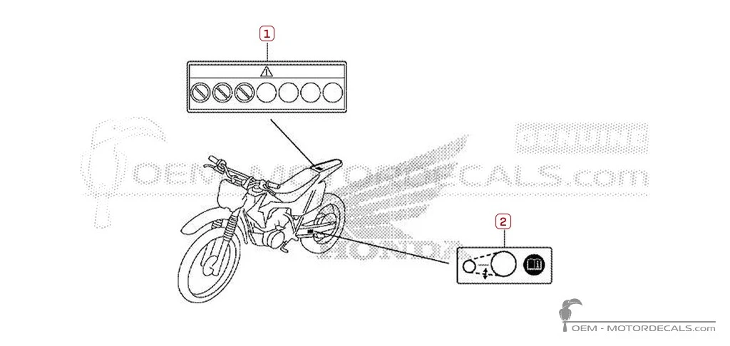 Caution labels for CRF125F 2017 • Honda OEM Decals Caution labels for CRF125F 2017 • Honda OEM Decals