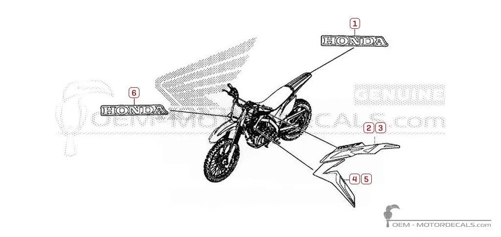 Aufkleber für Honda CRF125F 2019 • Honda OEM-Aufkleber Aufkleber für Honda CRF125F 2019 • Honda OEM-Aufkleber